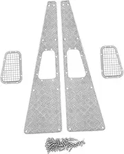 Anti-Skid Plate Hood Trim Piece RC Car Parts with Screw Nuts Accessories Intake Grille Trim for Defender 1/10 RC Crawler, Silver