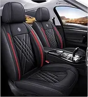 SAHFEE Car Seat Covers Universal Set for Passat Beetle Touareg Tiguan Phaeton VW R36 EOS Magotan Scirocco Car Accessories, Black Red