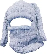 [Wnota] Winter Hat Adult Knitted Hat with Ears Hat Novelty Rabbit Full Face Cover Winter Beanie Funny Bunny Ear Hat Warm Hat