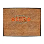 Animal Dont Always Talk About Cats - Funny Novelty Doormat Man Cave Floor mat