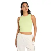 Reebok Ribbed Tank Shirt Astro Lime Women's Classic Sleevelss Crop Top