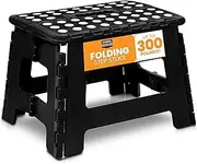 Utopia Home Foldable Stool for Kids and Adults - Black - Lightweight Plastic Step Stool - 28cm Wide and 20cm Tall - by