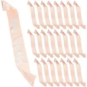 24 Pcs Shell Pink Satin Sashes for Pageants, Bachelorette Party, Prom 4 x 33"