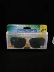 Solar Shield ClipOn Polarized Black Sunglasses 54 Rec K 100% UVA /UVB Protection
