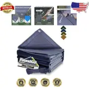 Durable 22 Mil Blue Canvas Tarp - Ideal for Camping, Boating, and Covering