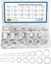508 pcs Automotive Metric Oil Drain Plug Gasket Aluminum Flat Washer Assortment Kit, Including 18 Different Sizes (M6 M8 M10 M12 M14 M16 M18 M22 M24)