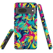 For Google Pixel 7 Tough Protective Cover, Abstract Strokes