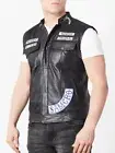 Sons of Anarchy Jax Teller Motorcycle Club Leather Sleeveless Vest