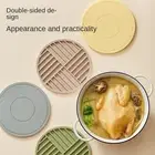 Heat Resistant Silicone Trivet Mat Round Pot Holders Durable Hot Pads Kitchen