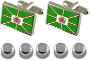 [Select Gifts] Shirt Dress Studs Curitiba City Brazil Flag Cufflinks