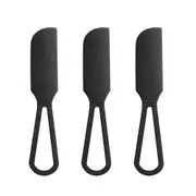 3pc Orson Stainless Steel 14cm Spreader Knife Set Slicer Cutlery Knives Black