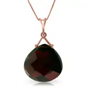 14K. GOLD NECKLACE WITH CHECKERBOARD CUT GARNET