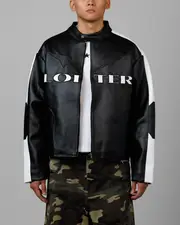 [LOITER] Loiter Engine Vegan Leather Jacket Black - Size M M Black
