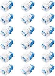 Duogalia 18 Pack LC/UPC Fiber Optic Coupler Keystone Jack Modular for Patch Panels and Wall Plates Fiber Optic Cable Adapter LC Duplex Singlemode
