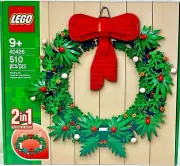 Lego Christmas Wreath 2-in-1 Advent Wreath 40426 Red Bow 4 Candles 510pcs SEALED