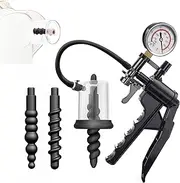 Anal plug with vacuum pussy pump anal pump set silicone butt plug vagina suction prostate massager anus dilators BDSM couples sex toys for women men