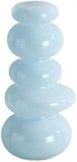 Room Decoration High-end Light Luxury Pebble Vase Decoration Living Room Flower Arrangement Desktop TV Cabinet Decoration Decorative Vase (Color : Blue)