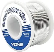 YEZHET Tinned Copper Wire 62 Ft, 16 Gauge, 0.5LB Spool for Stained Glass Project, Crafts, and Jewelry Making