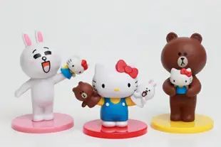 【UNIPRO】Hello Kitty x LINE FRIENDS 經典聯名 熊大 KT 兔兔 盒玩 公仔 正版授權 整套販售 無附糖果