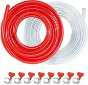Hilangsan Kegerator Beer Line Tubing 10ft 3/16 Beer Line + 10ft CO2 Gas Line Keg Line Beer Tubing CO2 Hose Kegerator Parts Kegerator Lines Replacement Kit CO2 Tubing with Hose Clamps