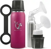 CERES CHILL OG Breastmilk Chiller, Reusable Storage Container, Up to 34 oz. - Bottle Cooler Keeps Milk at Safe Temperatures for Up to 20 Hours, Connects w/Most Pumps (Plum)