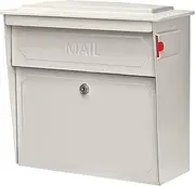 Mail Boss 7173 Townhouse Locking Wall Mount Mailbox, White