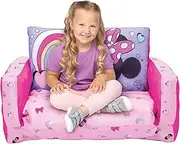 Minnie Mouse Kids Sofa Bed, Children 2-in-1 Flip Open Inflatable Comfy Couch to Lounger, Toddler Nap Mat, Over 4ft Long