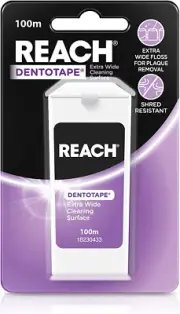 Reach Dentotape Waxed Dental Floss 100 M Length