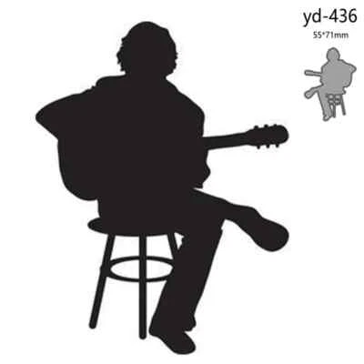 Acoustic Guitar Player Metal Cutting Dies Scrapbooking Card Making Craft