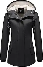 MODFUL Women's Sherpa Lined Parka Jacket Warm Winter Coat Hooded Thick Outerwear