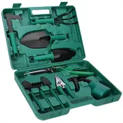 10Pcs Garden Tool Set Shovel Harrow Potted Flower Gardening Tools Gift Kit Glove Green