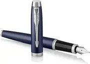 [PARKER] IM Fountain Pen, Matte Blue, Medium Nib with Blue Ink Refill (1931654)