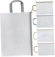 WEKADRIN 5pcs Zipper File Bags Document Storage Pouches Transparent Mesh Organizers for Classroom Office and Travel Versatile File Holder