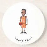 CHRIS PAUL 太陽隊 白色NBA球星陶瓷吸水杯墊 尺寸：直徑10-11公分 生日禮物 （此賣場為單一杯墊的價格）