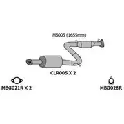 Redback Mufflers Bolt-On to suit Mitsubishi Magna 3.0L & 3.5L Verada 3.5L SNissan CM (1655mm) ##Use M6007 If Nil## - M6005