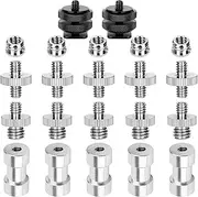 Camera Mount Screw, ChromLives 1/4 to 3/8 Tripod Screw Adapter,1/4 Screws,3/8-20 Thread Converter Adapter,Camera Hot Shoe Mount Adapters for Monopod,Ballhead Flash Light,22Pack