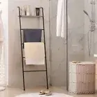 Metal Towel Blanket Ladder Storage Rack with Shelf for Bathroom, Laundry Room