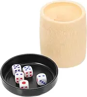 Toyvian Natural Dice Cups with Lid Creative Dice Holders for Ktv Home Games Includes Dices Lightweight Design