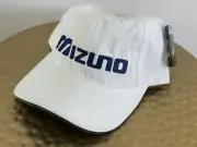 NEW Mizuno Golf Hat White/Blue Performance Wear One Size Adjustable Strap NOS