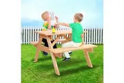 Keezi Kids Outdoor Table and Chairs Picnic Bench Set Children Wooden