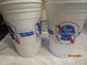 VINTAGE Solo PBR Pabst Blue Ribbon 16 Oz Plastic Cup Give that Man Set of 10 NOS