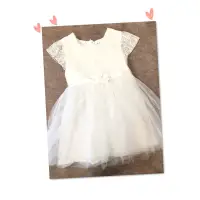 在飛比找蝦皮購物優惠-🎀韓國童裝 白色蕾絲小禮服 小花童禮服AWA0066