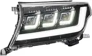 1 Pair Headlights DRL Day Run Light LED Bi Xenon Bulb Fog Lights Car Accessory LC200 Head Lamp ，Compatible For Toyota Land Cruiser 2008-2015