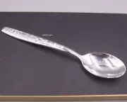 Solid 999 Fine Silver Spoon Healthy Dinnerware Blessing Handle Soup Spoon 5inchL