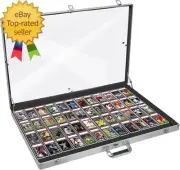 Aluminum Glass Display Case for Cards XL Large Table Top Display Case with Lock,