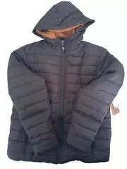 Brooklyn Laundry Boy's Long Sleeve Full Zip Puffer Jacket Sherpa Lining Large