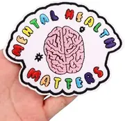 [Pinstant] Mental Health Matters Awareness Anxiety Depression Mind Brain 4.0" Iron On Patch for Clothing