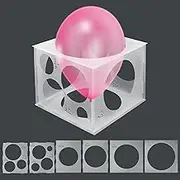 Catcan Balloon Sizer Cube Box, 11 Holes Collapsible Plastic Balloon Size Measurement Tool for Party Balloon Decoration, Balloon Columns, Balloon Arches(2-10 Inch)