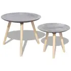 Two Piece Side Table/Coffee Table Set 55 cm & 44 cm Concrete Grey vidaXL