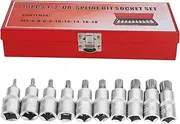 Metal Pneumatic Socket Combination 10pcs Triple Square Socket Set Chrome-vanadium Steel Stamped Sizes for Easy Identificati